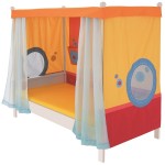 Matti Canopy Bed Conversion Kit Fabric trim red