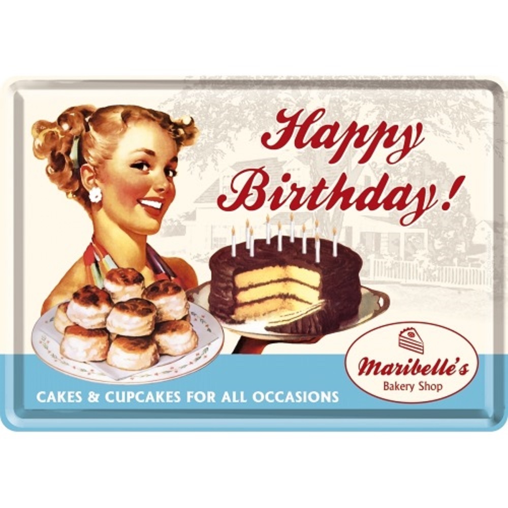 Nostalgic Μεταλλική κάρτα σε φάκελο "Happy Birthday Cake"