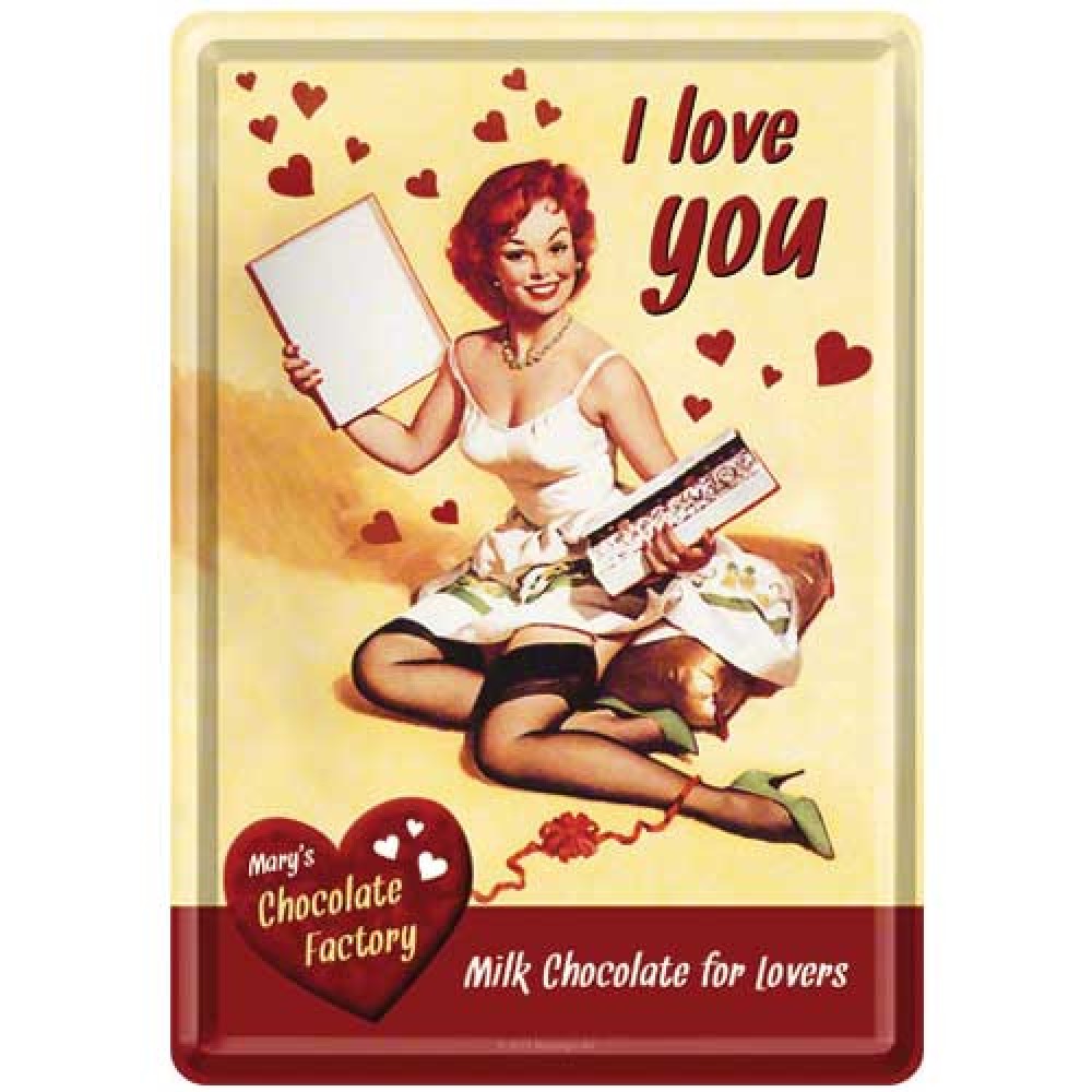 Nostalgic Μεταλλική κάρτα σε φάκελο "Ι Love You Chocolate"