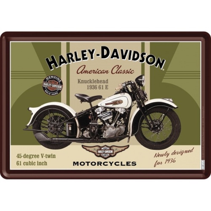 Nostalgic Μεταλλική κάρτα σε φάκελο. Harley-Davidson Knucklehead