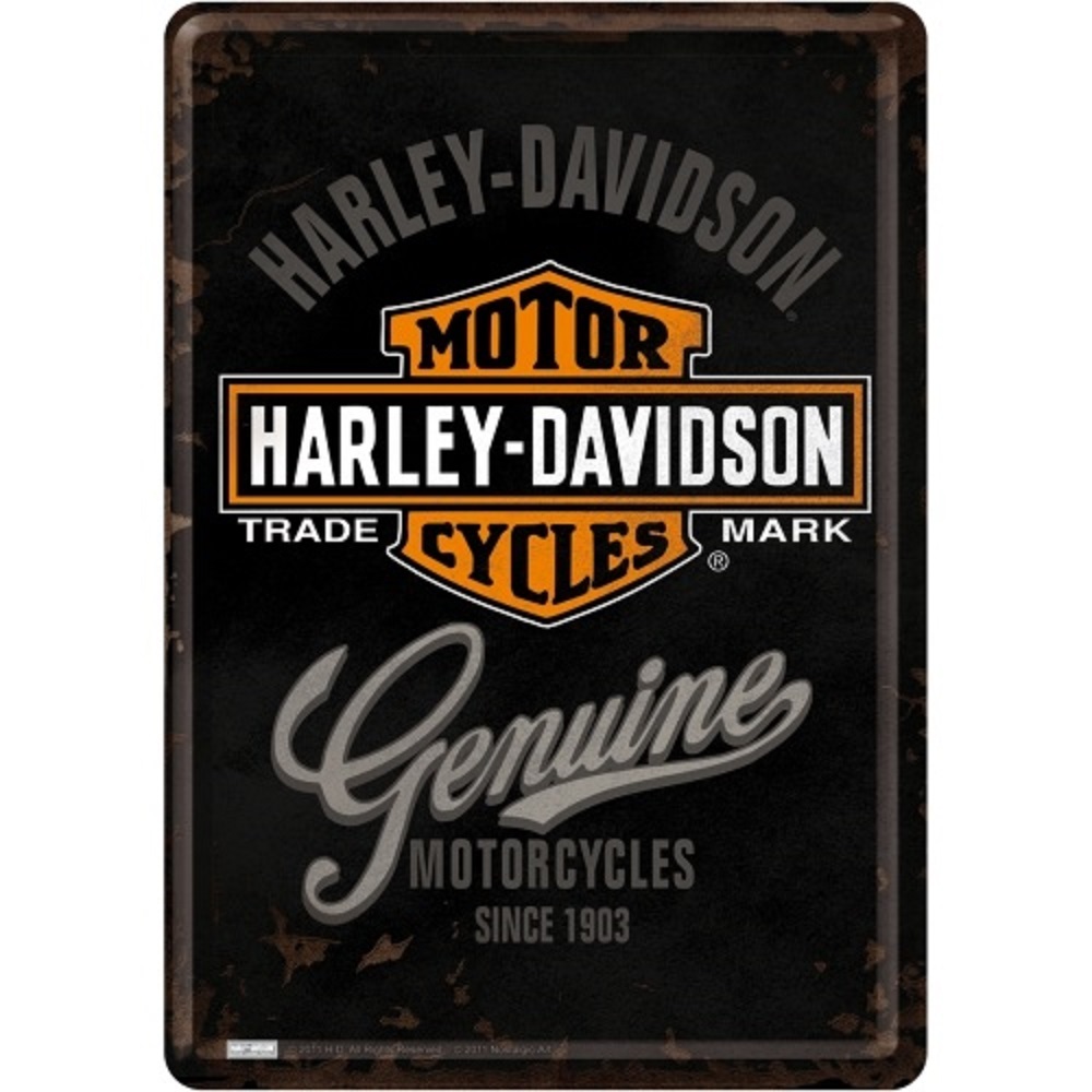 Nostalgic Μεταλλική κάρτα σε φάκελο "Harley-Davidson Genuine Logo"