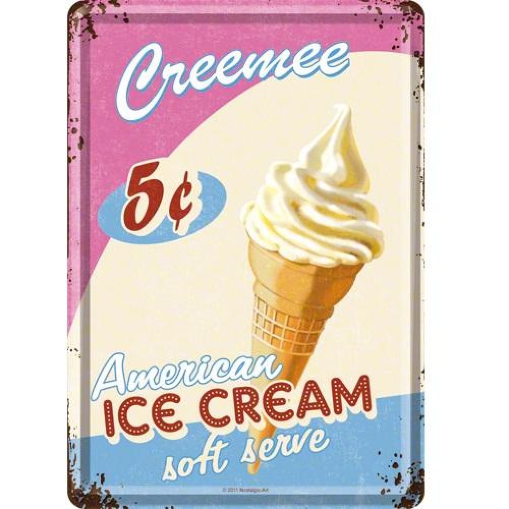 Nostalgic Metal Card 10x14cm USA Ice Cream