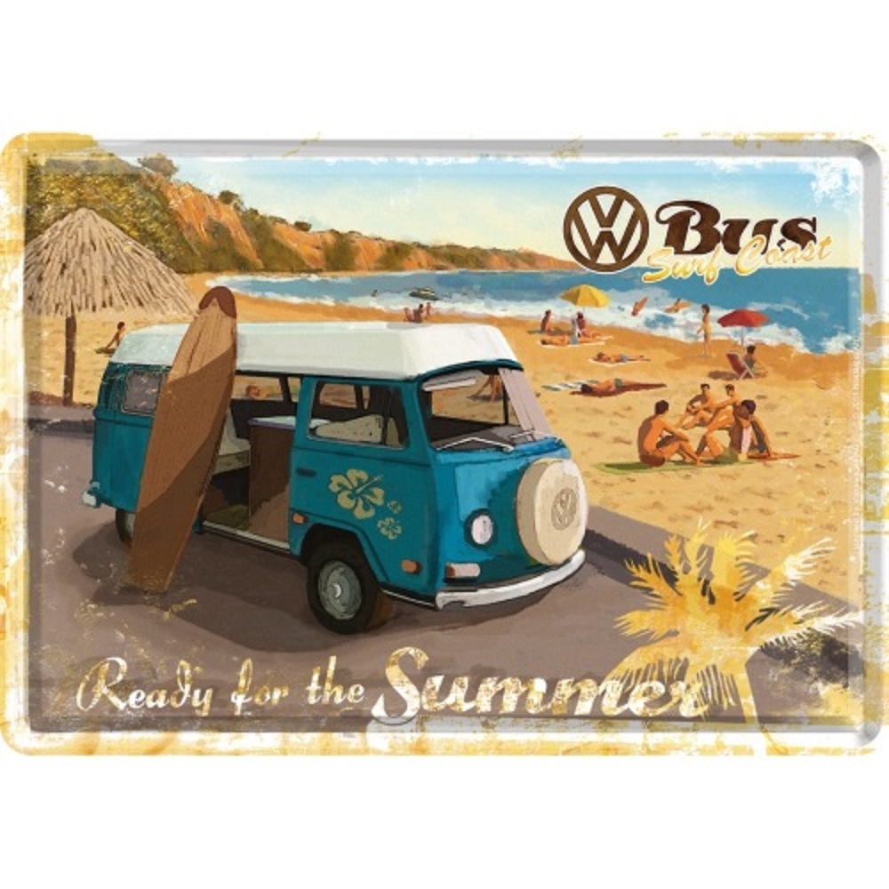 Nostalgic Μεταλλική κάρτα σε φάκελο. VW Ready For A Hot Summer