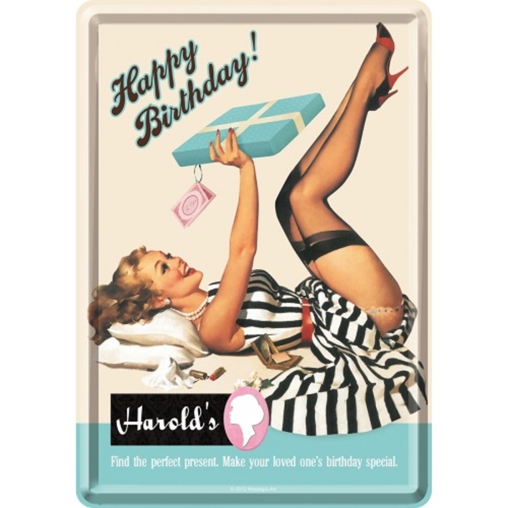 Nostalgic Μεταλλική κάρτα σε φάκελο Happy Birthday Harrolds