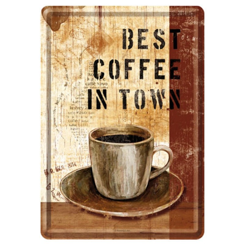 Nostalgic Μεταλλική κάρτα σε φάκελο. Best Coffee in Town