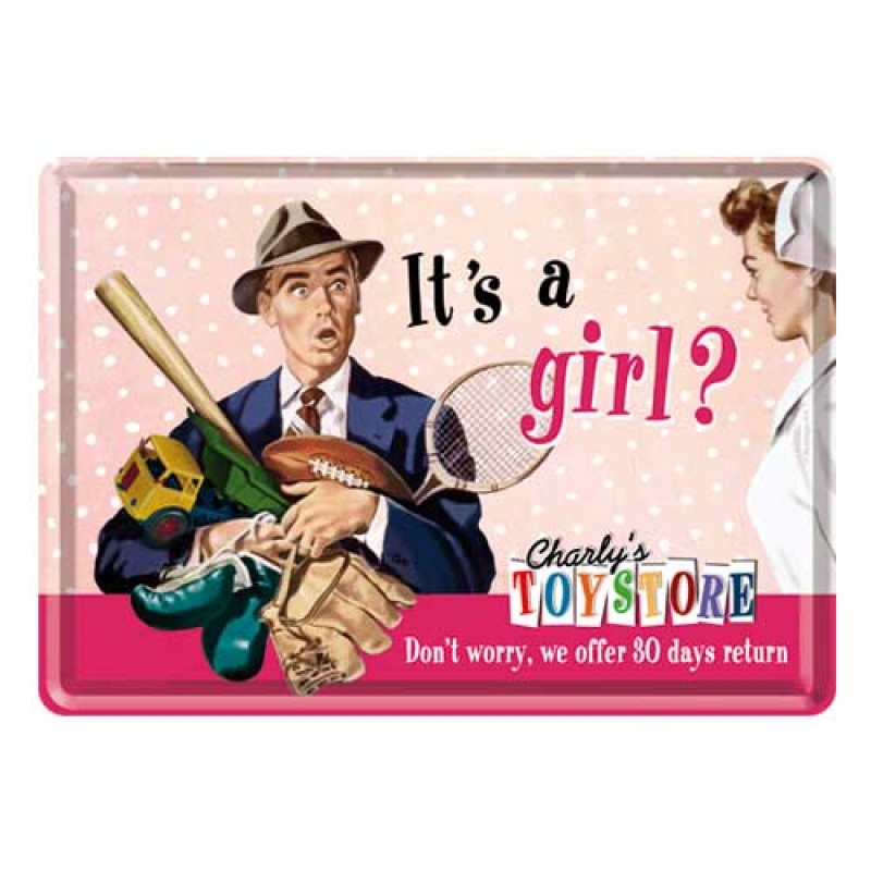 Nostalgic Μεταλλική κάρτα σε φάκελο 'Its a Girl?'