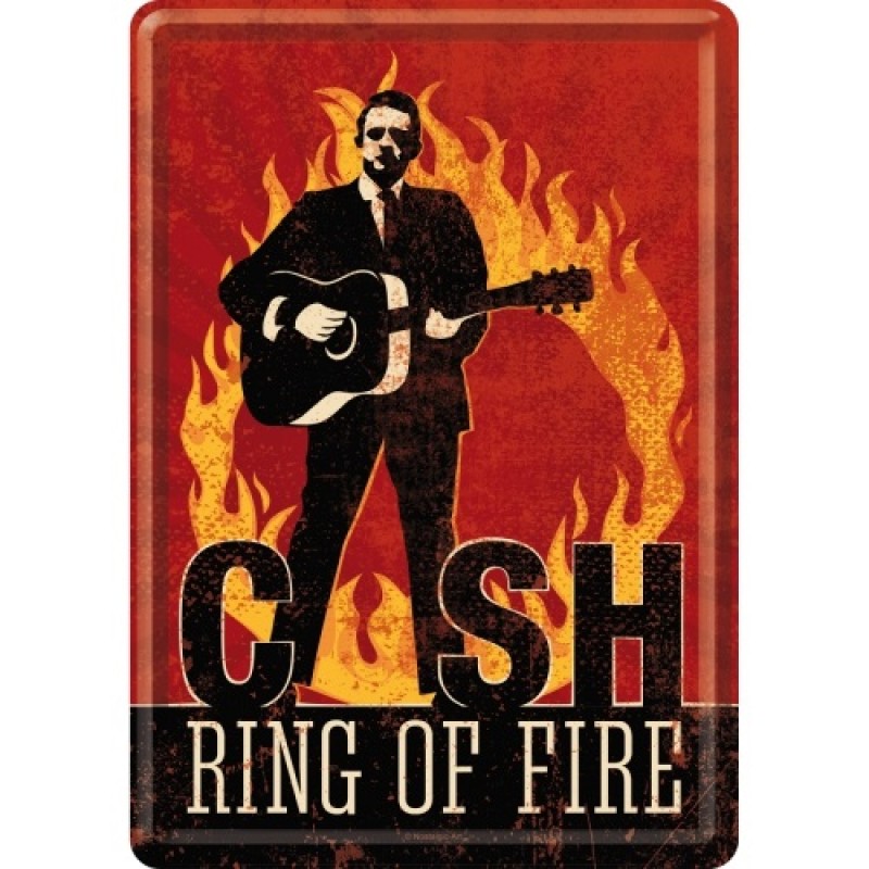 Nostalgic Μεταλλική κάρτα σε φάκελο. Hollywood Johnny Cash - Ring of Fire