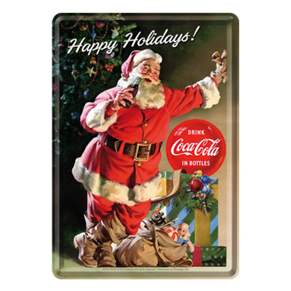 Nostalgic Metal Card Coca-Cola - Happy Holidays - Santa