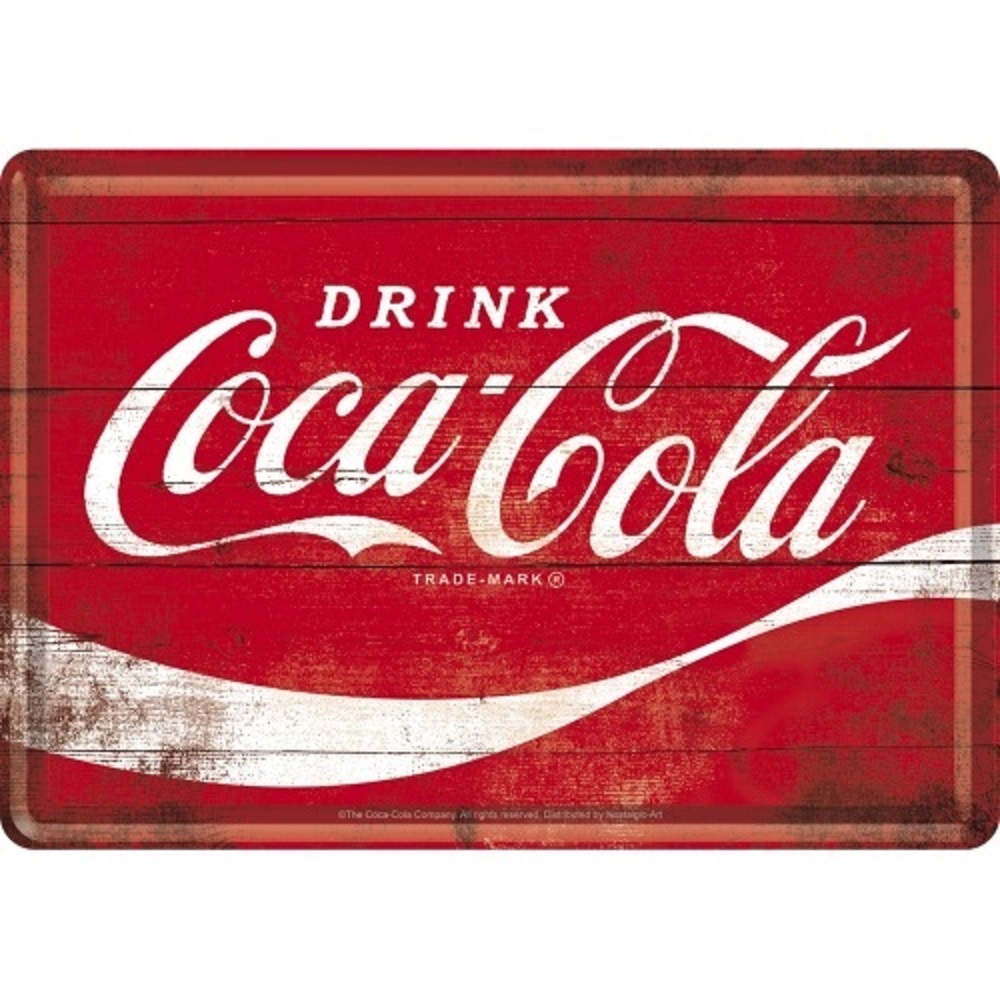Nostalgic Metal Card 10x14 cm Coca-Cola - Logo Red Wave