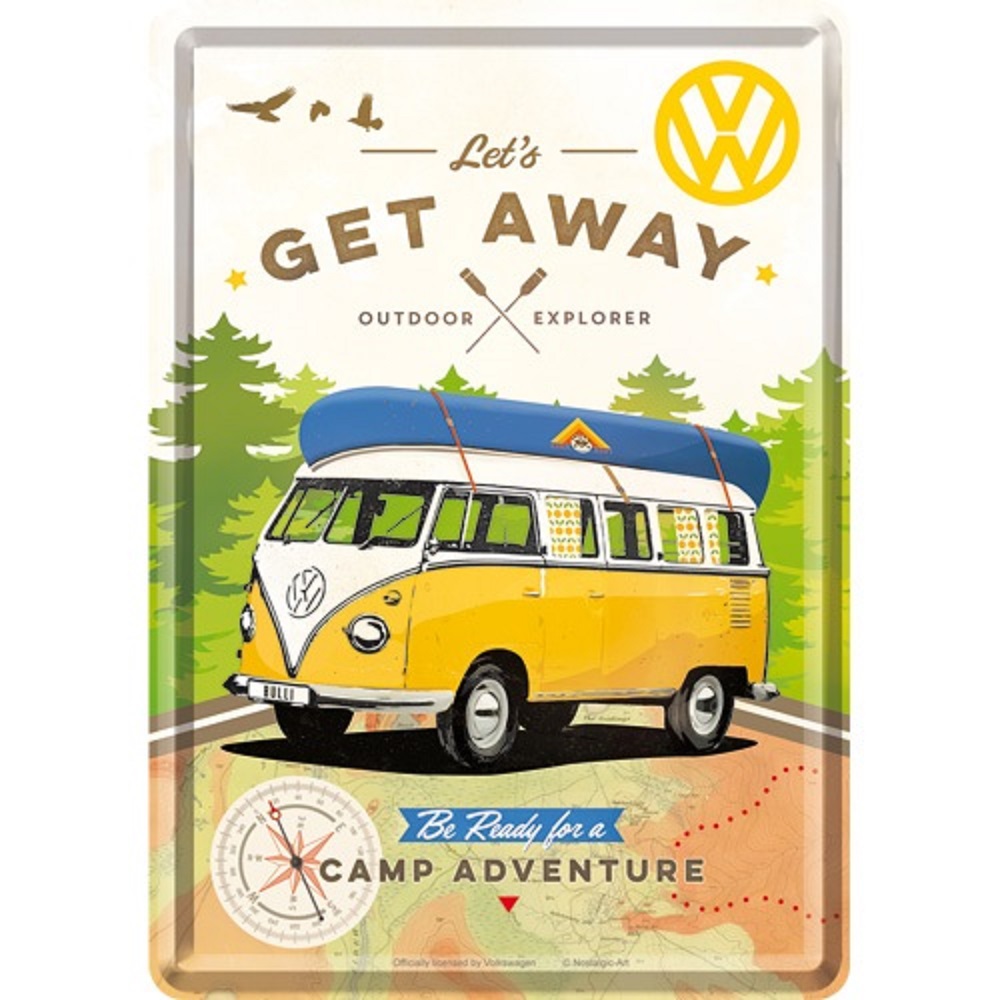 Nostalgic Metal Card Volkswagen VW - Get Away