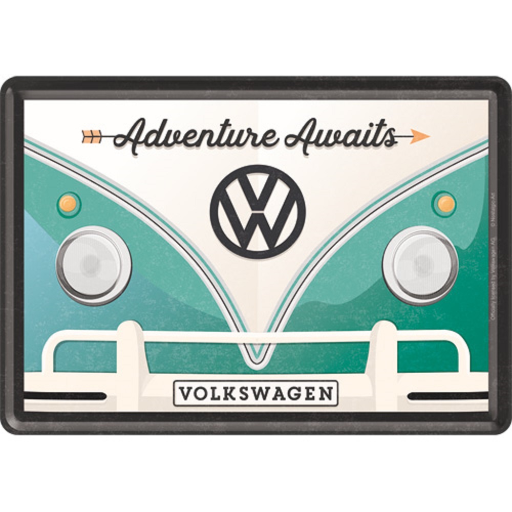 Nostalgic Metal Card VW Bulli - Adventure Awaits