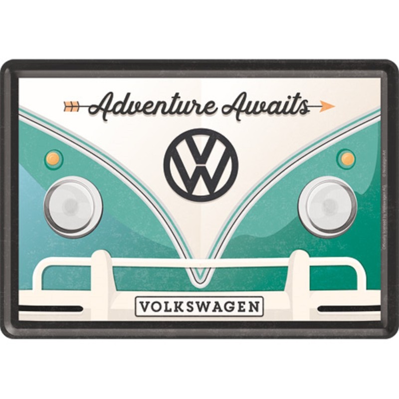 Nostalgic Μεταλλική κάρτα σε φάκελο VW Bulli - Adventure Awaits