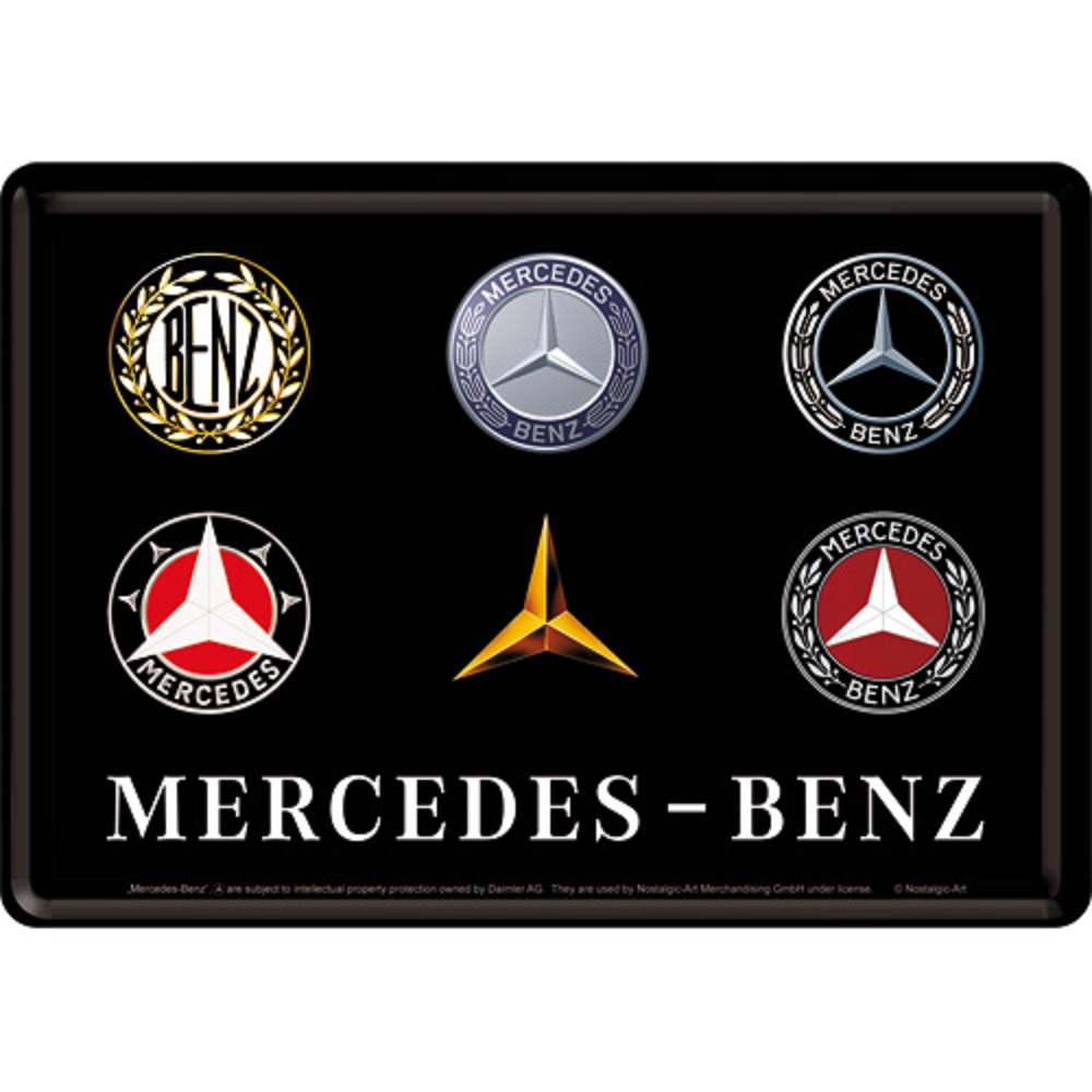 Nostalgic Metal Card Mercedes-Benz - Logo Evolution
