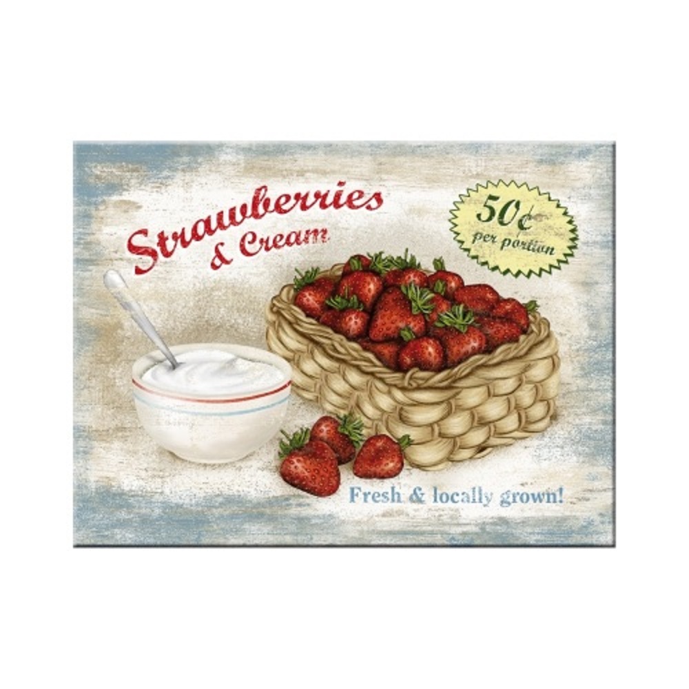 Nostalgic Μεταλλικό μαγνητάκι Strawberries and Cream