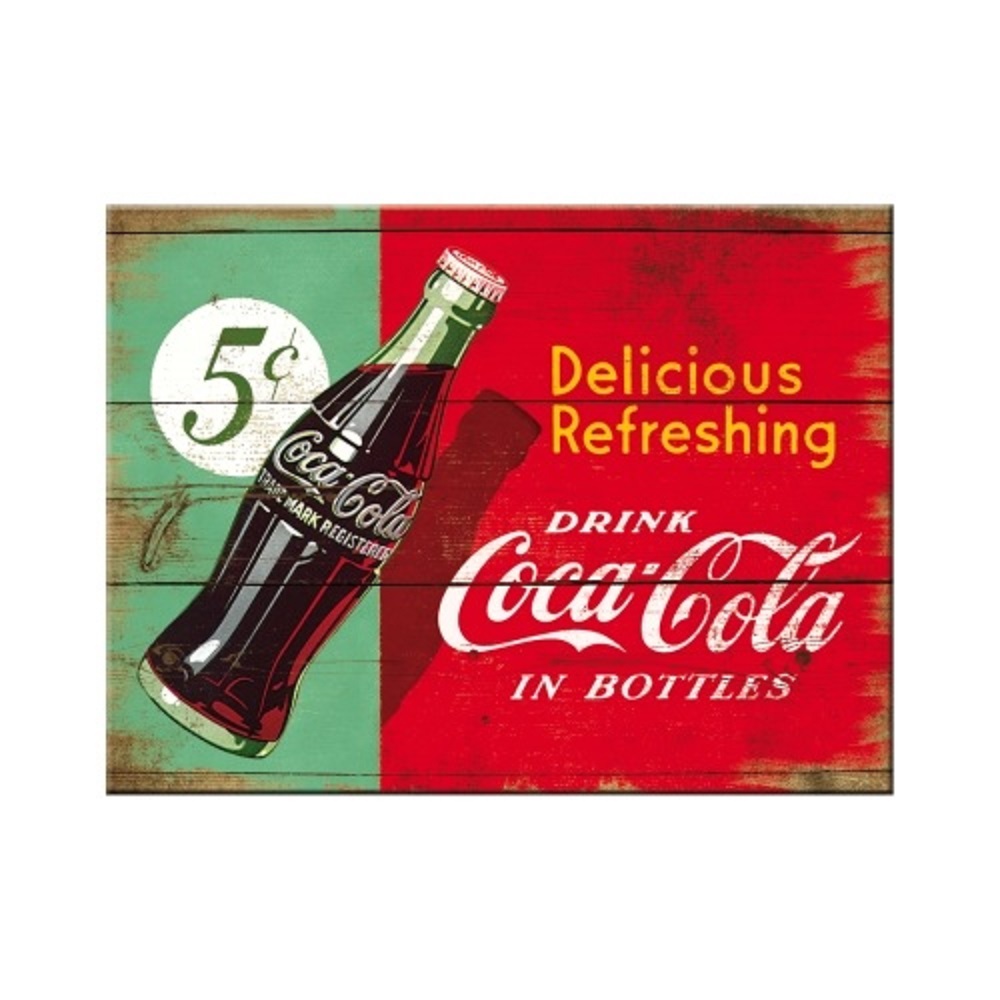 Nostalgic Μεταλλικό μαγνητάκι Coca-Cola- Delicious Refreshing Green