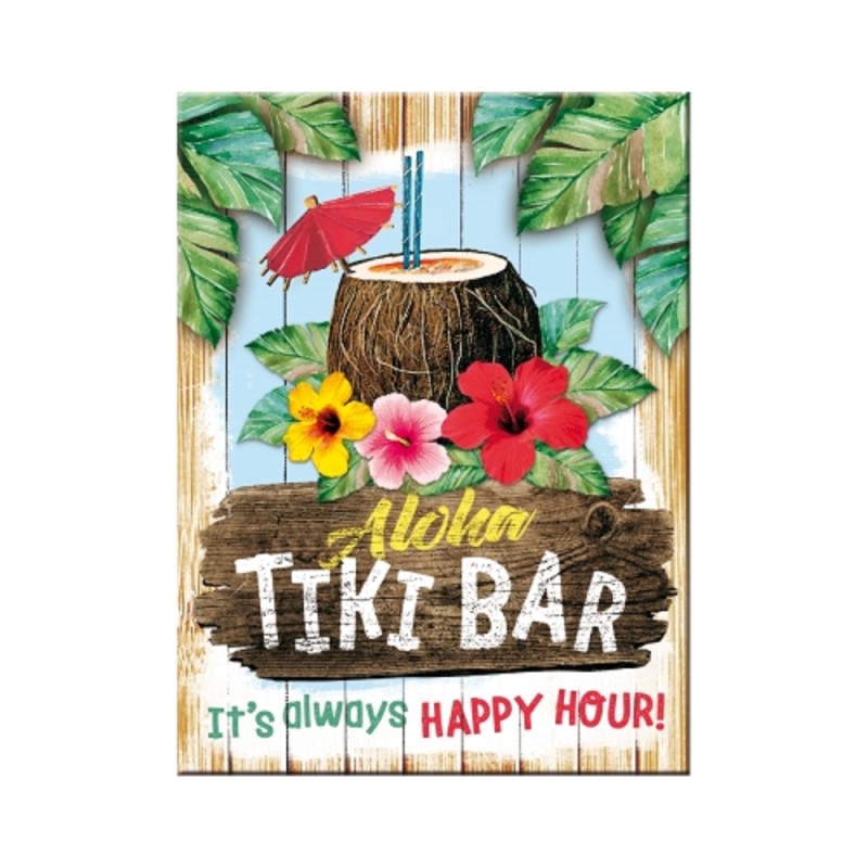 Nostalgic Μεταλλικό μαγνητάκι Tiki Bar Open Bar