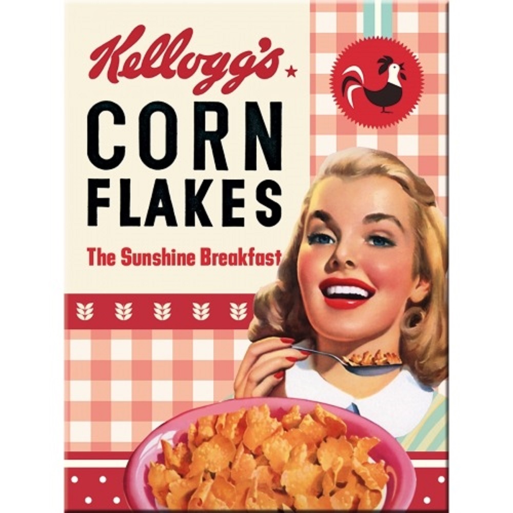 Nostalgic Μεταλλικό μαγνητάκι Kelloggs - Girl Corn Flakes Collage