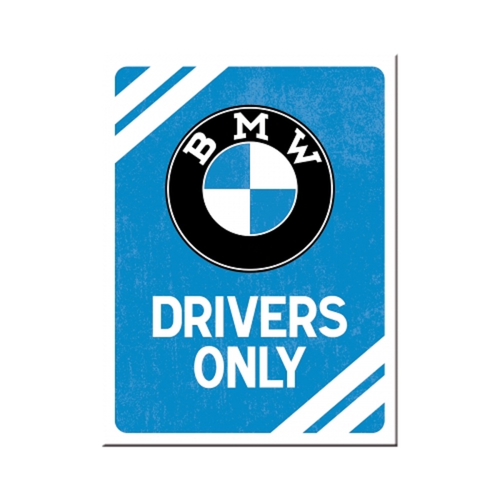 Nostalgic Magnet BMW - Drivers Only Blue