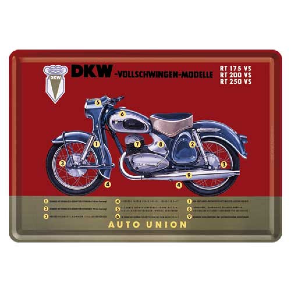 Nostalgic Μεταλλική κάρτα σε φάκελο 10x14εκ. Audi DKW Motorrad