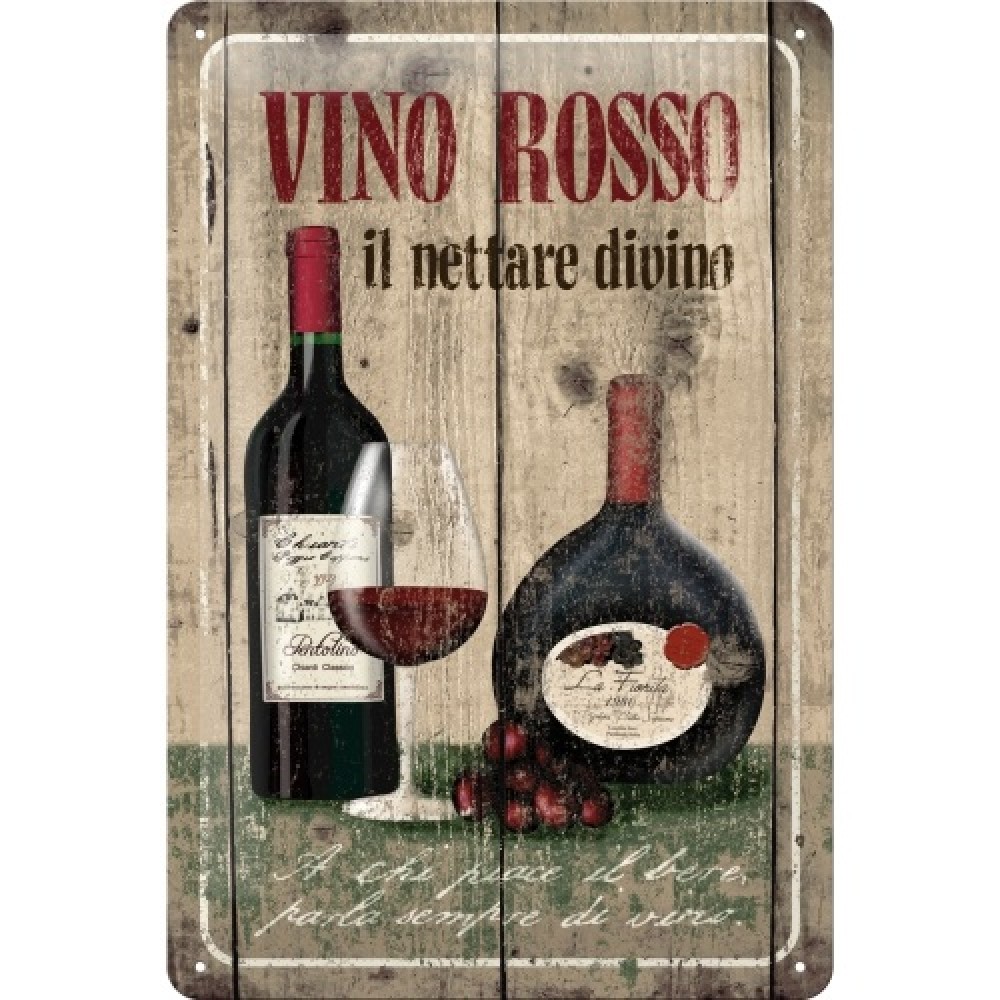 Nostalgic Μεταλλικός πίνακας Vino Rosso