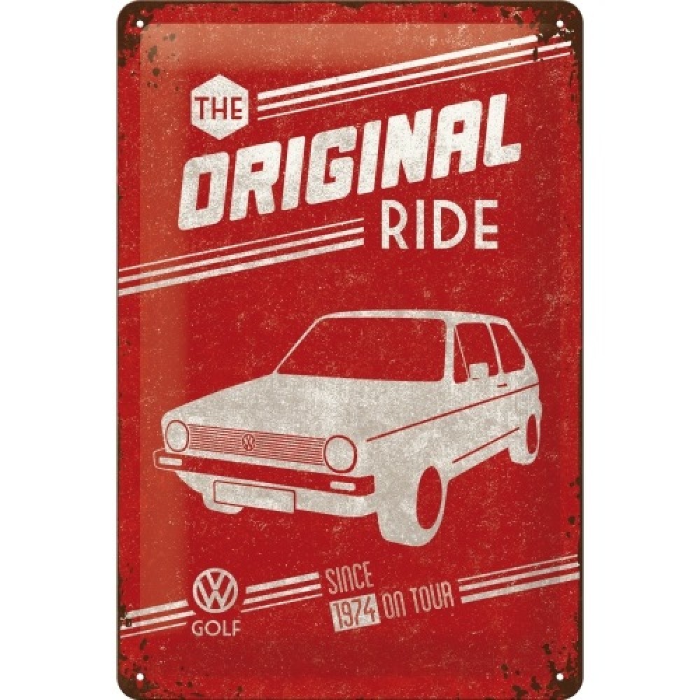 Nostalgic Μεταλλικός πίνακας Volkswagen VW Golf - The Original Ride
