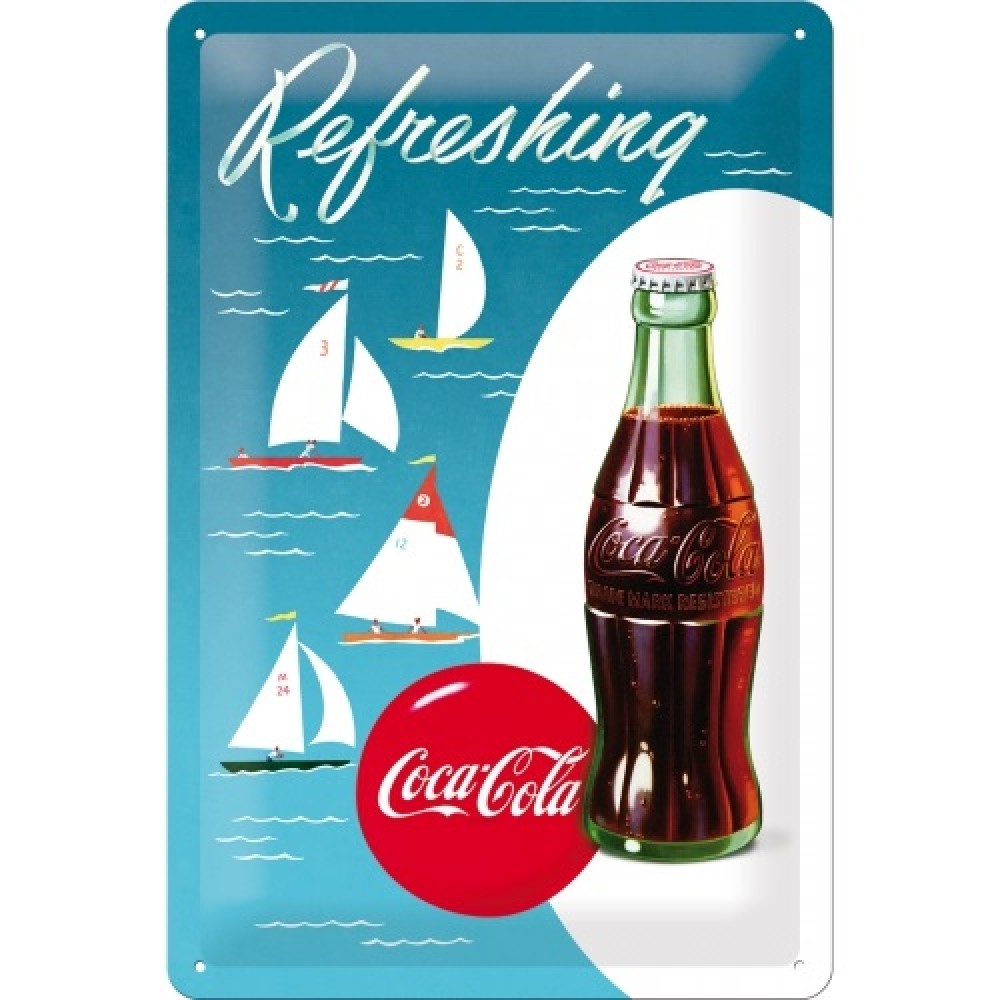 Nostalgic Μεταλλικός πίνακας Coca-Cola - Bottle Hero Poster - Sailing Boats