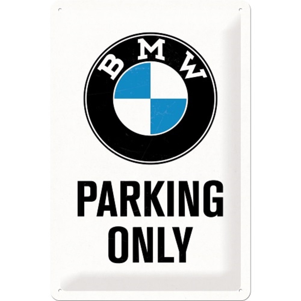 Nostalgic Μεταλλικός πίνακας BMW - Parking Only White