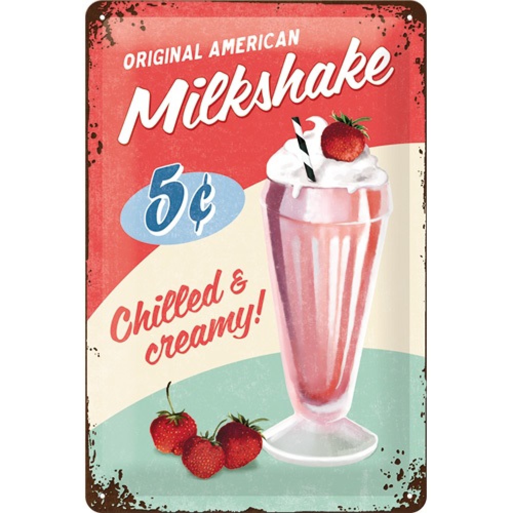 Nostalgic Μεταλλικός πίνακας USA Milkshake