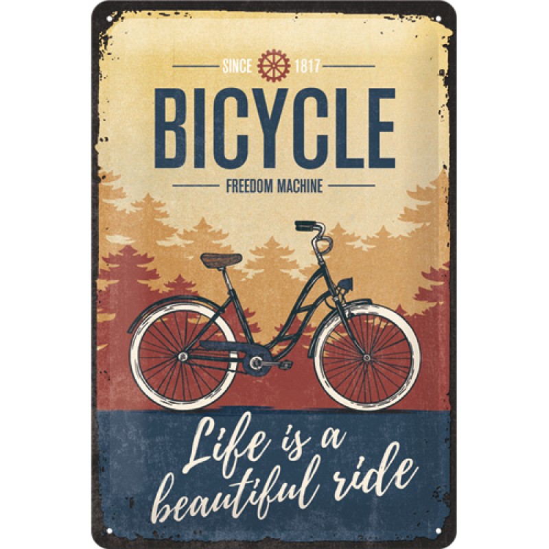Nostalgic Μεταλλικός πίνακας Bicycle - Beautiful Ride