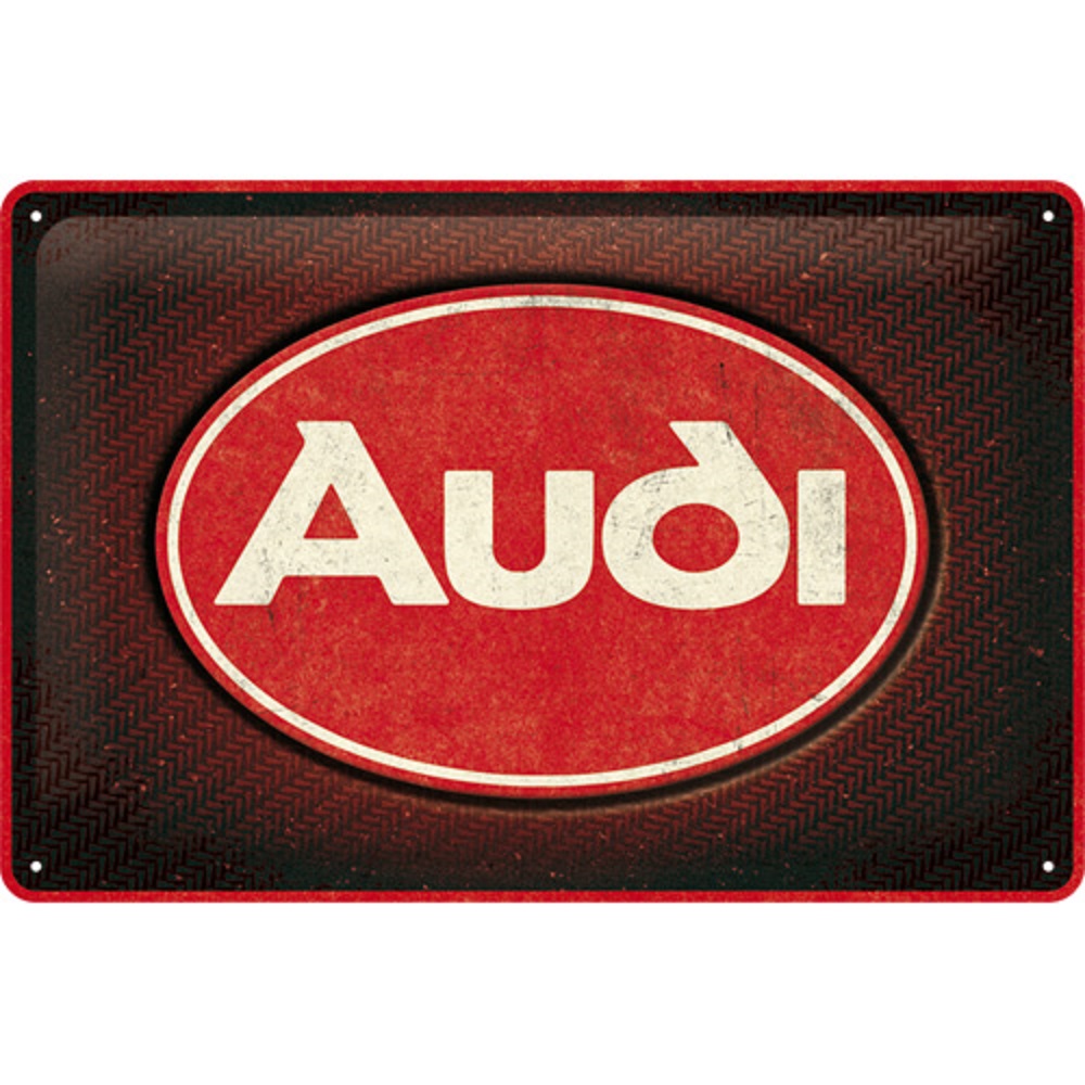 Nostalgic Μεταλλικός πίνακας Audi - Logo Red Shine
