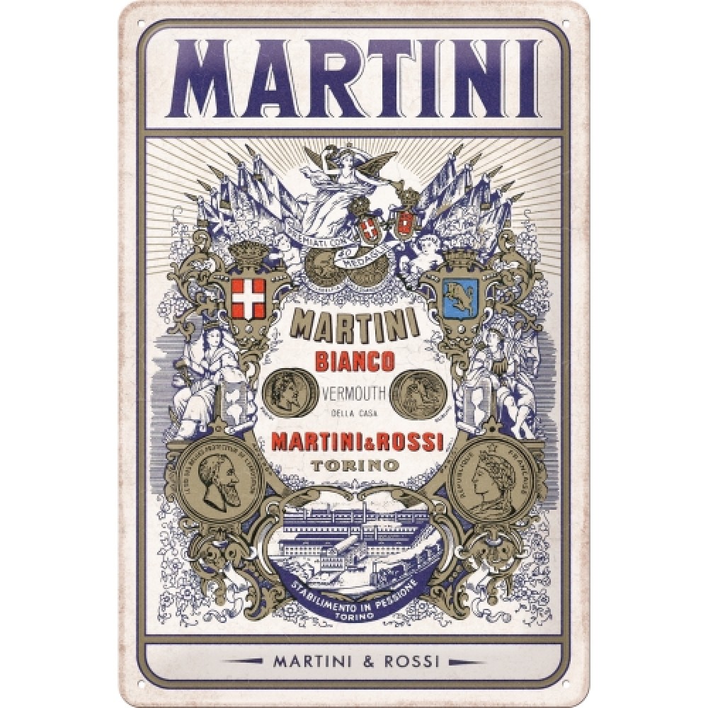 Nostalgic Tin Sign 20 x 30cm - Martini - Martini - Bianco Vermouth Label
