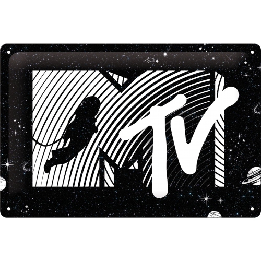 Nostalgic Tin Sign 20 x 30cm - MTV Moonman - Logo Universe