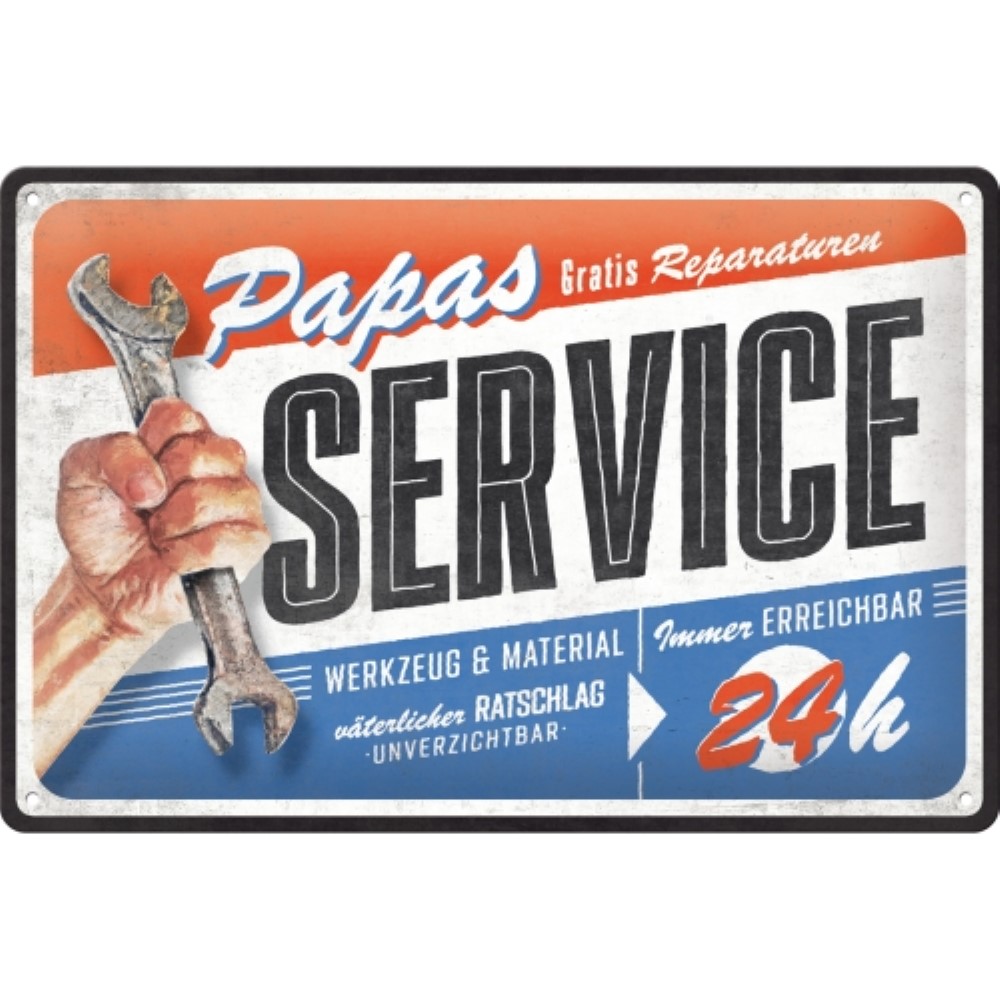 Nostalgic Tin Sign 20 x 30cm Papas Service