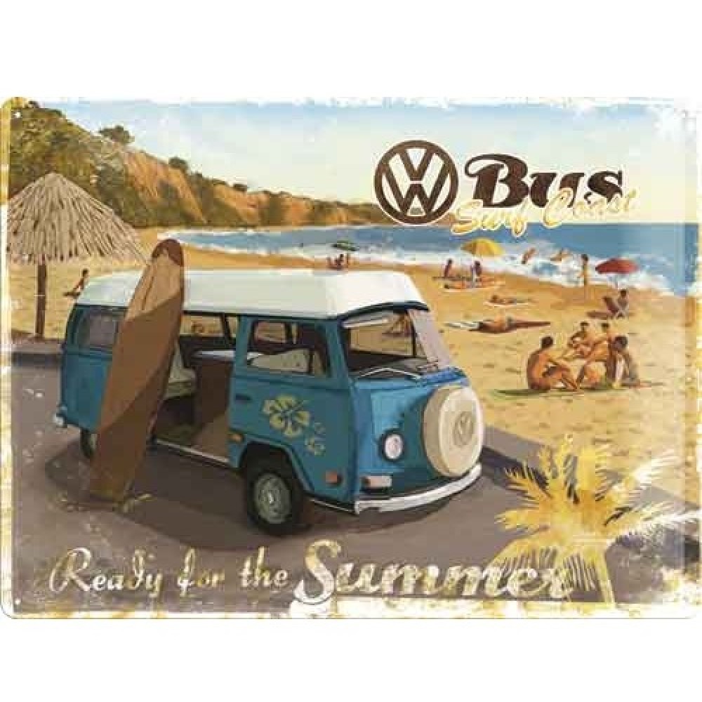 Nostalgic Μεταλλικός πίνακας VW Ready for a hot Summer