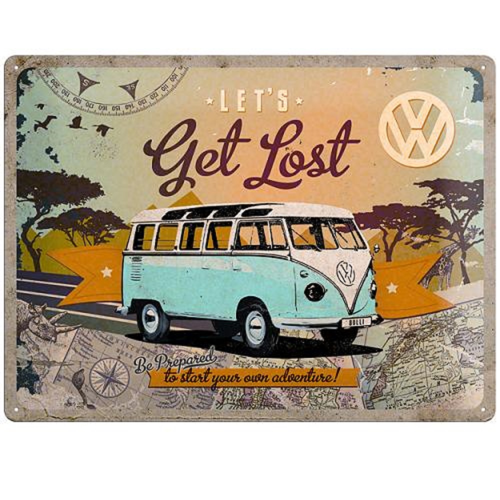 Nostalgic Μεταλλικός πίνακας VW Lets Get Lost
