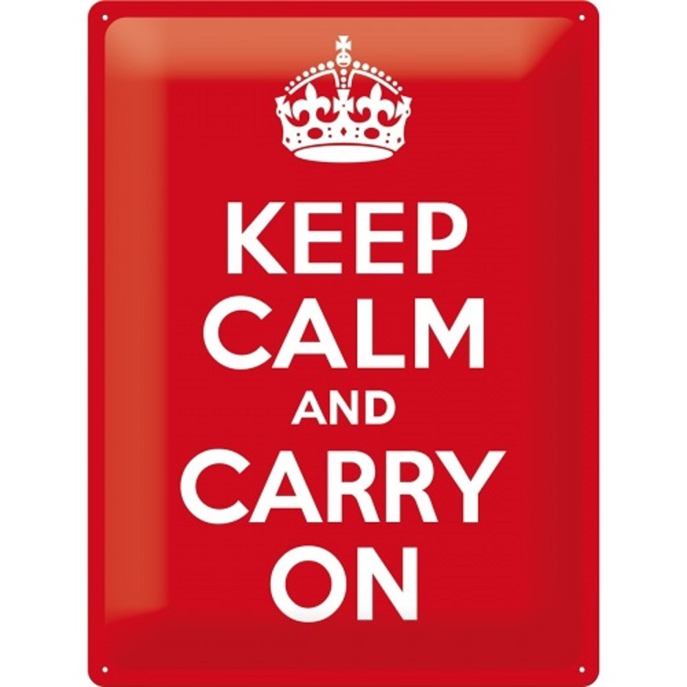 Nostalgic Μεταλλικός πίνακας Keep Calm and Carry On