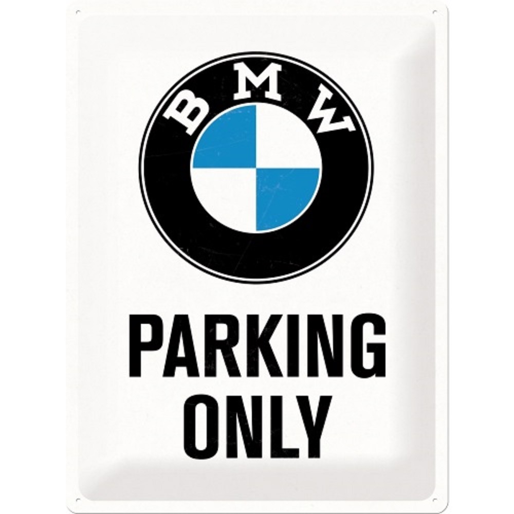 Nostalgic Μεταλλικός πίνακας BMW - Parking Only White
