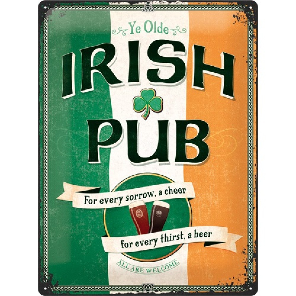 Nostalgic Μεταλλικός πίνακας Open Bar Irish Pub