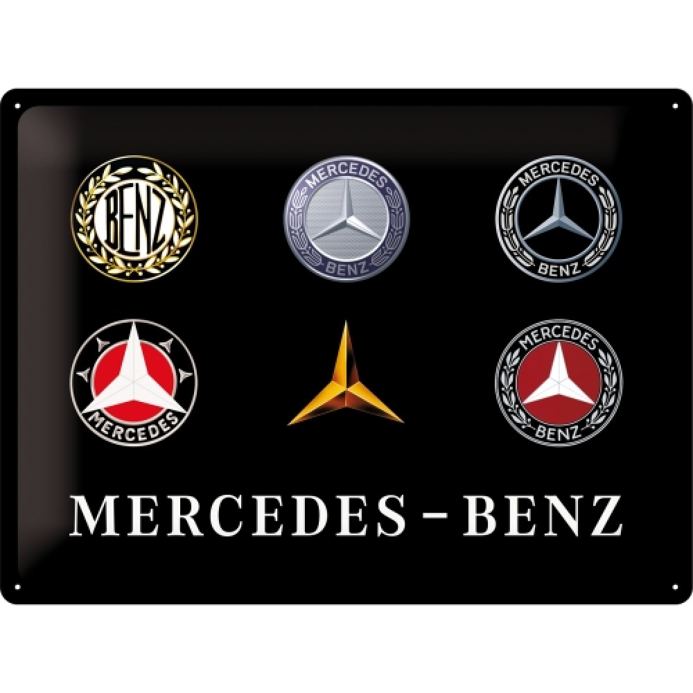 Nostalgic Μεταλλικός πίνακας 30x40 εκ. Mercedes-Benz - Logo Evolution