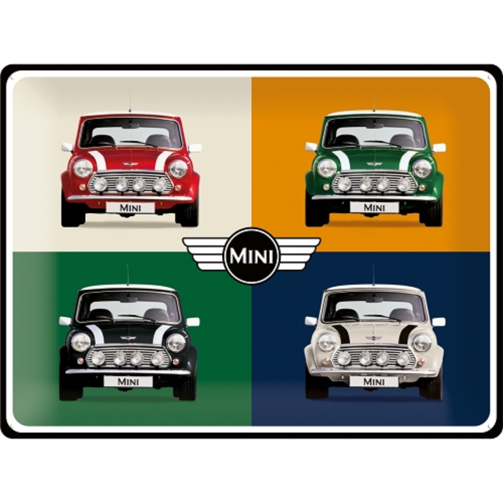 Nostalgic Μεταλλικός πίνακας Mini - 4 Cars Pop Art