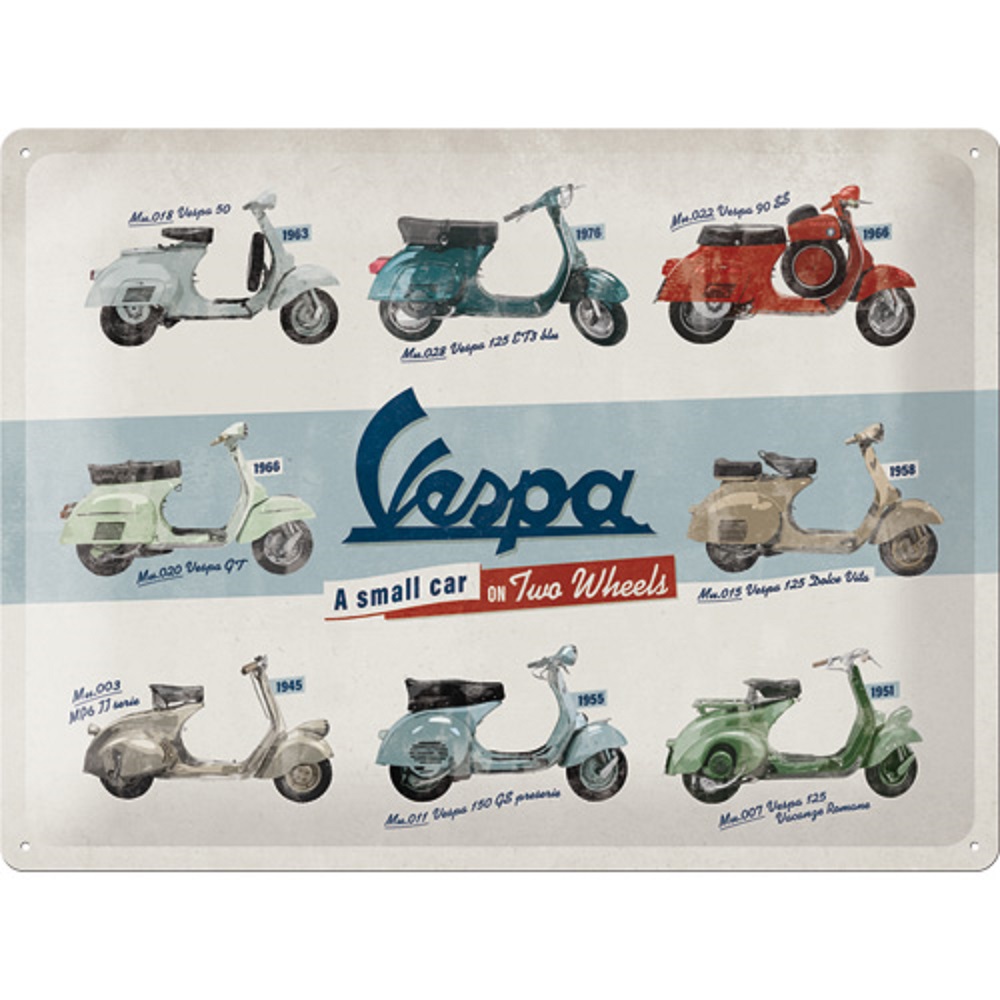 Nostalgic Μεταλλικός πίνακας Vespa - Model Chart