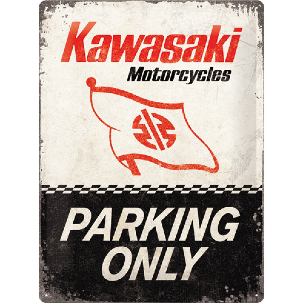 Nostalgic Μεταλλικός πίνακας Kawasaki - Parking Only