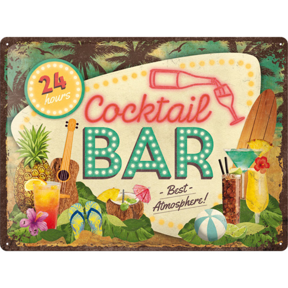 Nostalgic Μεταλλικός πίνακας Cocktail Bar