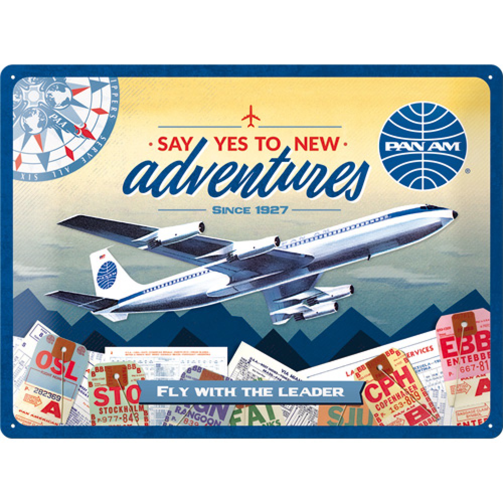 Nostalgic Μεταλλικός πίνακας Pan Am - New Adventures Pan Am