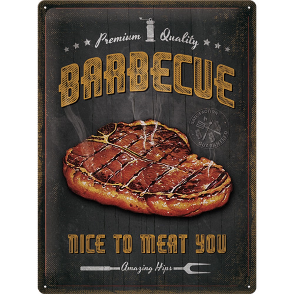 Nostalgic Μεταλλικός πίνακας Outdoor & Activities Barbecue Nice To Meat You