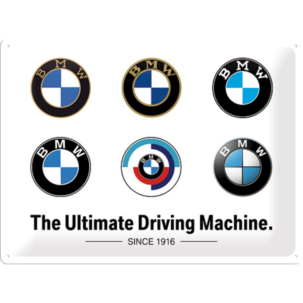 Nostalgic Μεταλλικός πίνακας BMW - Logo Evolution