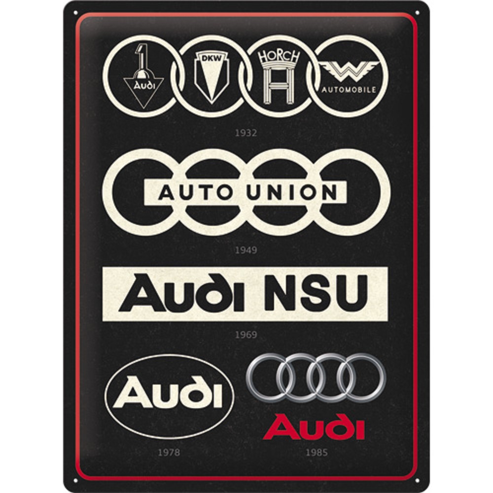 Nostalgic Μεταλλικός πίνακας Audi - Logo Evolution