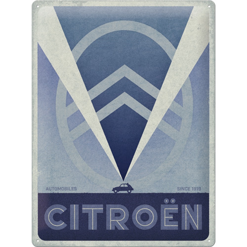 Nostalgic Μεταλλικός πίνακας Citroen - 2CV Logo Blue