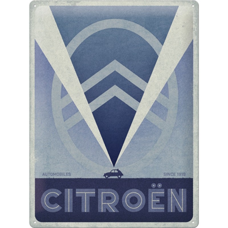 Nostalgic Μεταλλικός πίνακας Citroen - 2CV Logo Blue