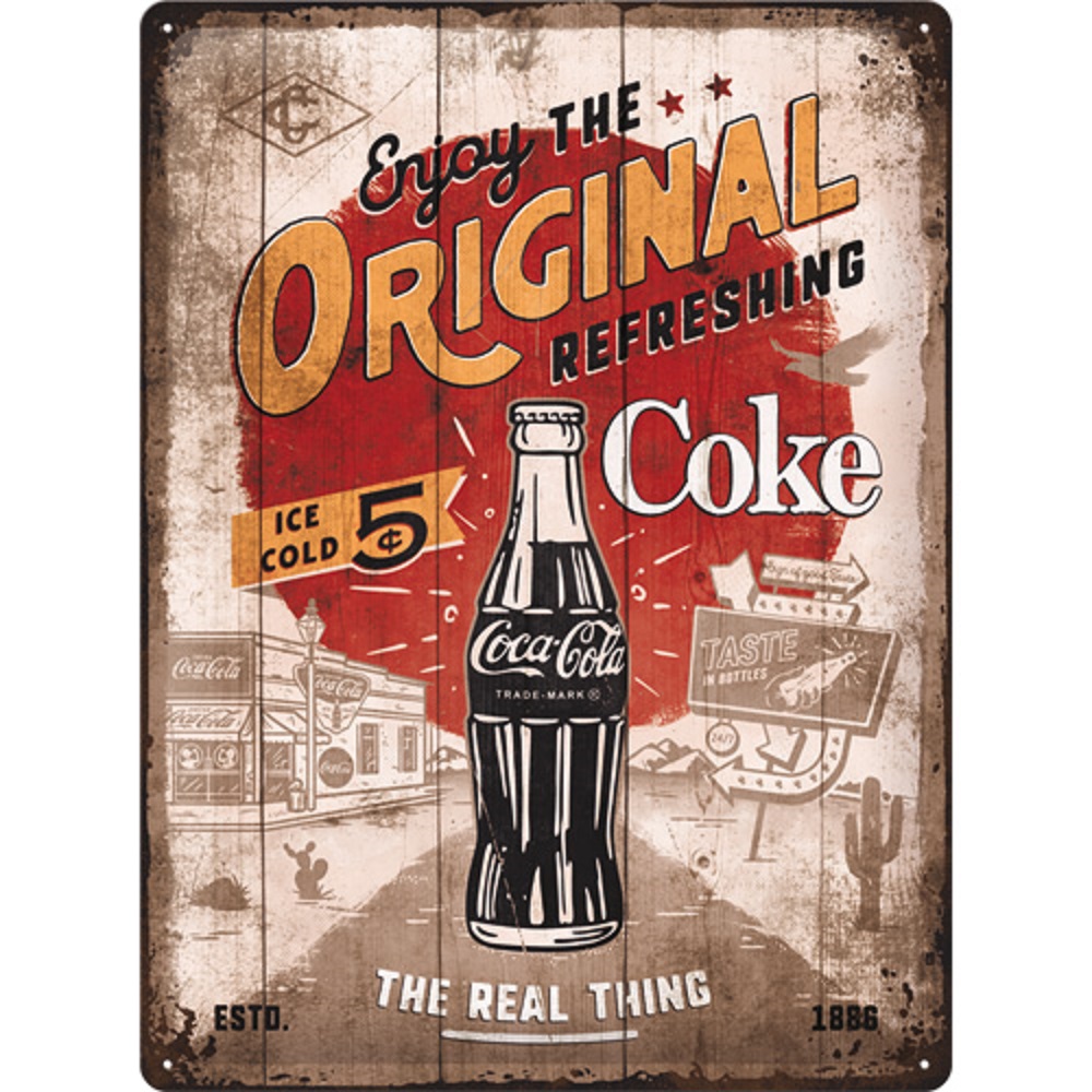 Nostalgic Μεταλλικός πίνακας Coca-Cola - Original Coke Highway 66